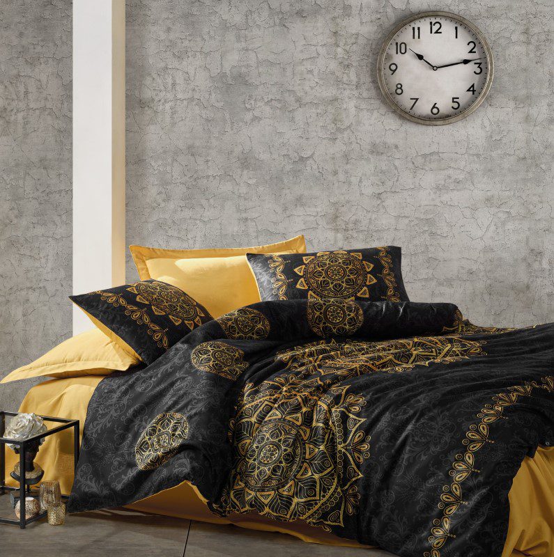 alvina-gold1 Cotton box „Alvina Gold“ Спален комплект Памук Сатен – 6 части – за двойно легло - Image 1