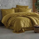 Спално бельо - Clasy - Сатен „Capital V3 Hardal“ - 6 части – за спалня