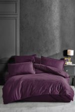 Спално бельо - Clasy - Сатен „Mor Çizgili“ - 6 части – за спалня