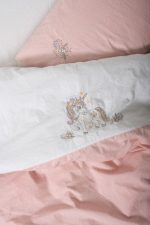 „Cuddly Bonic Beyaz“ бебешки спален комплект с бродерия – 100% памук ранфорс - Image 2