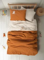 „Cuddly Clever Bej“ бебешки спален комплект с бродерия – 100% памук ранфорс