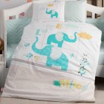 Hobby „Preety“ Бебешко спално бельо – 100% памук Ранфорс – Тюркоаз / Бежово – 4 части - Image 2