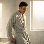 Унисекс комплект за баня  – 100% памук – Светлосив - Image 2