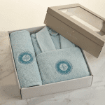 Мъжки комплект за баня – 100% памук – Светло син - Image 3