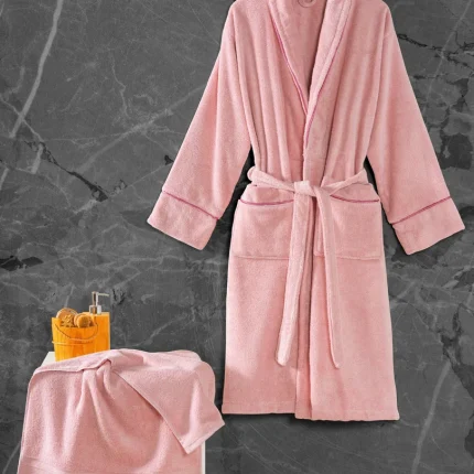 „Exclusive Single“ халат с кърпа – Pudra – M/L
