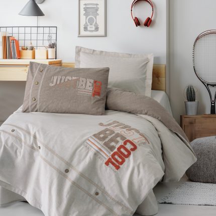 „Cool Kahve“ спален комплект Памук Ранфорс – 4 части – за единично легло