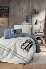 „Forever Gri“ спален комплект Памук Ранфорс – 4 части – за единично легло