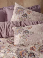 „Majolica Mürdüm“ луксозен спален комплект Памук Сатен – 6 части – за двойно легло - Image 2