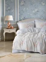 „Lilou Lila“ луксозен спален комплект Памук Сатен – 6 части – за двойно легло