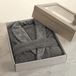 Унисекс  халат за баня– 100% памук – Антрацит - Image 4