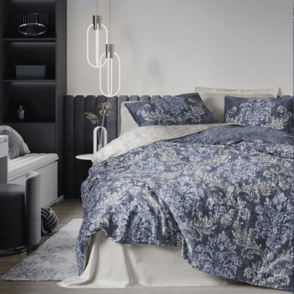 Cotton Box спално бельо 6 части – лен и памук – Стоманено синьо