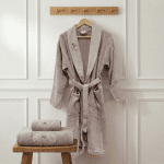 Дамски комплект за баня Armada – халат + 2 кърпи – 100% памук – Опушено лилаво