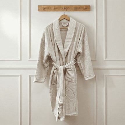 Унисекс халат за баня – 100% памук – Екрю