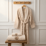 Унисекс комплект за баня – 100% памук – Бежов