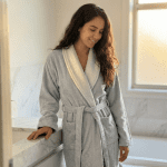 Унисекс комплект за баня  – 100% памук – Светлосив - Image 3