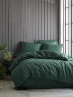 Жакардов сатенен спален комплект „Hexa Green“ – Cotton Box – 6 части – 100% памук сатен - с ластик 180х200+30 - Image 3