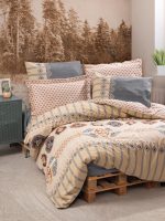 Cotton Box Спално бельо „Dakota Gri“ Ethnic Ranforce – 100% памук – 4 части – за спалня
