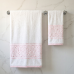 Комплект кърпи „Elegant with-pink“ бяло розе -100% Памук - Image 2