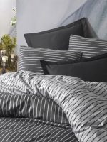 Cotton Box Спално бельо „Smart Bamboo Antrasit“ Bambu Saten – 60% памук и 40% бамбук – 6 части – за спалня - Image 2
