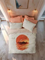 Cotton Box Спално бельо „Sunset Somon“ Maritime Ranforce – 100% памук – 3 части – за единично легло