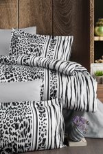 First Choice Спално бельо „Leopard Black“ Памучен сатен – 7 части – за спалня с два плика - Image 2