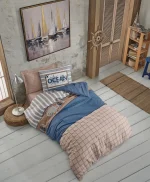 Cotton Box Спално бельо „Ocean Lacivert“ Genç Odası Ranforce – 100% памук – 3 части – за единично легло