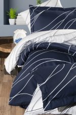 First Choice Спално бельо „Mesi Navi Blue“ Памучен сатен – 100% памук – 7 части – за спалня - Image 2