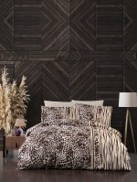 First Choice Спално бельо „Leopard Brown“ Памучен сатен – 6 части – за спалня