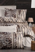 First Choice Спално бельо „Leopard Brown“ Памучен сатен – 6 части – за спалня - Image 2