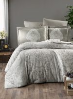 First Choice Спално бельо „Milena Beige“ Памучен сатен – 100% памук – 7 части – за спалня с два плика