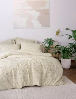 Cotton Box Спално бельо „Lapelis“ Cotton Keten – 25% лен и 75% памук – 6 части – за двойно легло