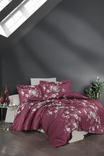 First Choice Спално бельо „Arya Rose“ Памучен сатен – 7 части – за спалня с два плика