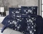 First Choice Спално бельо „Arya Navi Blue“ Памучен сатен – 100% памук – 6 части – за спалня