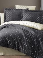 First Choice Спално бельо „Point Anthracite“ Памучен сатен – 100% памук – 6 части – за спалня - Image 2