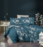 First Choice Спално бельо „Arya Turquoise“ Памучен сатен – 100% памук – 7 части – за спалня с две завивки