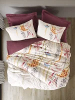 Cotton Box Спално бельо „Flos Bordo“ Ranforce – 100% памук – 4 части – за спалня