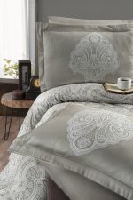 First Choice Спално бельо „Milena Beige“ Памучен сатен – 100% памук – 7 части – за спалня с два плика - Image 2