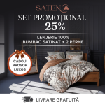 Промо комплект Cotton Box Спално бельо „Blatt Gri“ Saten – 100% памук сатен – 6 части + 2 възглавници 50×70 см