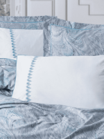 Cotton Box Спално бельо „Stilla Blue“ Elite Saten – 100% памук сатен 300TC – 6 части – за спалня - Image 2