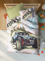 Cotton Box  Спално бельо „Adventure Yeşil“ Junior Ranforce – 100% памук ранфорс – 3 части – за единично легло