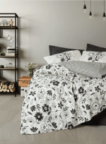 Cotton Box Спално бельо „Meresa Siyah“ Balance Ranforce – 100% памук ранфорс – 3 части – за единично легло