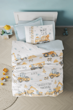 Cotton Box Детско спално бельо „Buildo Zone“ Ranforce – 100% памук ранфорс – 3 части – за единично легло с ластик
