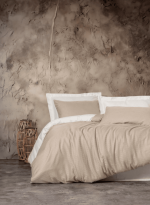 Cotton Box Спално бельо „Smart Bamboo Beige“ Bambu Saten – 60% памук и 40% бамбук – 6 части – за спалня
