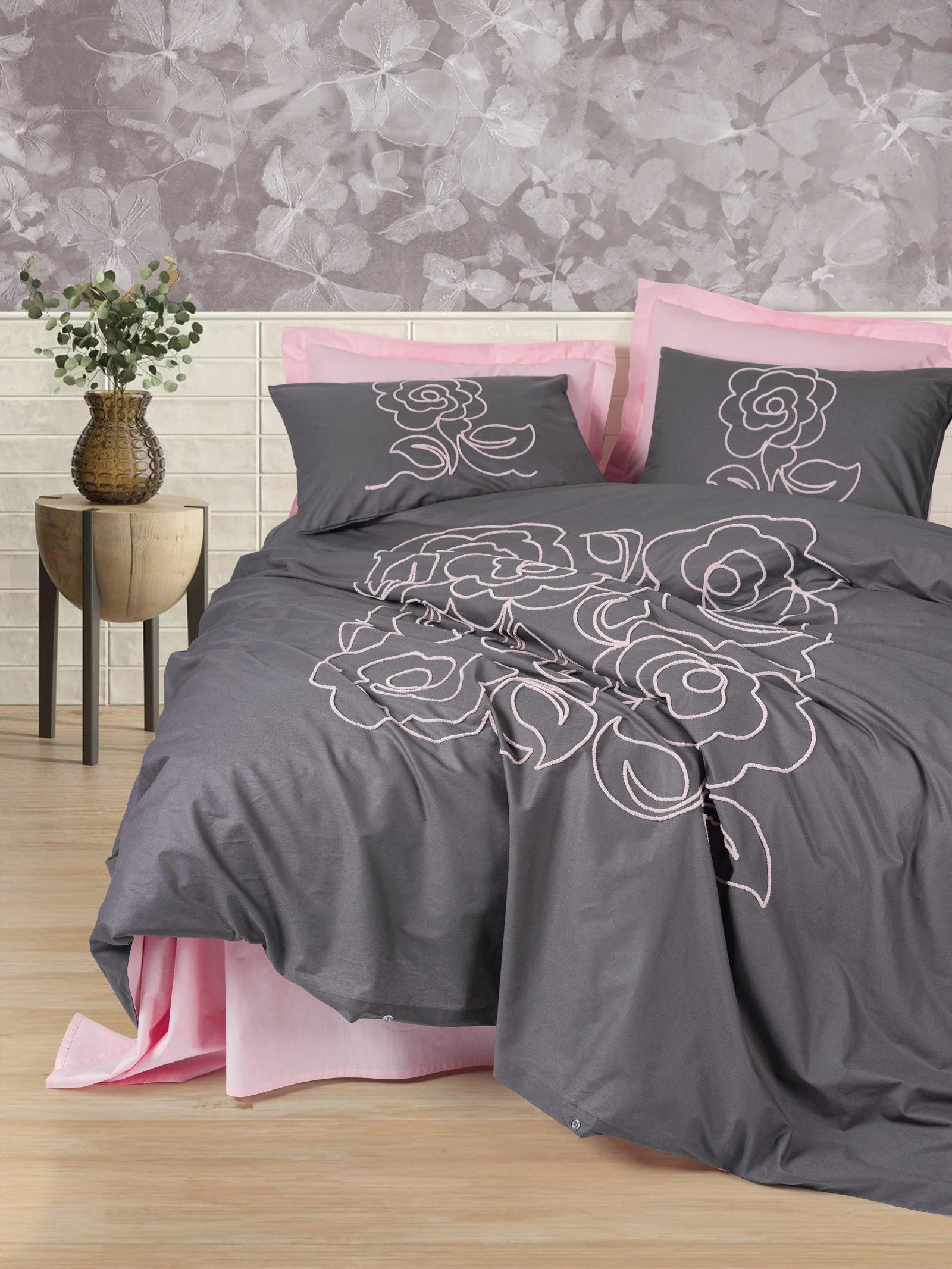 wp_id_28592_1776198240787 Cotton Box Спално бельо „Primula Rose“ Puff Nakışlı Ranforce – 100% памук ранфорс – 6 части – за спалня - Image 1