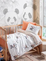 Бебешки спален комплект „Musico Panda“ – 4 части – Памук Ранфорс | Cotton Box