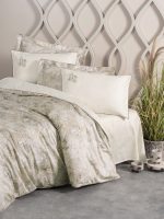 Cotton Box Спално бельо „Beatrix Bej“ Elite Saten 300TC – 100% памук сатен – 6 части – за спалня