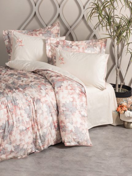 Cotton Box Спално бельо „Layana Pembe“ Elite Saten 300TC – 100% памук сатен – 6 части – за спалня