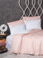 Cotton Box Спално бельо „Melinda Pembe“ Elite Saten 300TC – 100% памук сатен – 6 части – за спалня
