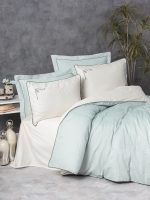 Cotton Box Спално бельо „Vanko Mint“ Elite Saten 300TC – 100% памук сатен – 6 части – за спалня
