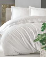 Cotton Box Спално бельо „Elegant Saten Beyaz“ Памук Сатен – 100% памук сатен – 4 части – за спалня - Image 2